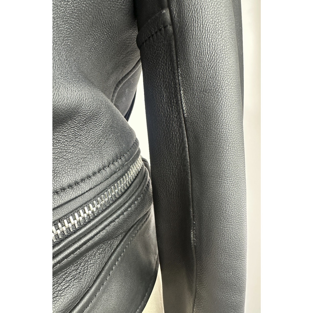 *Damaged Acne Studios Leather Biker Moto Mock Jacket Black Women’s Size 36 *Flaw - Picture 15 of 16